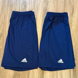 Two pairs boys, navy blue Adidas shorts, XL
